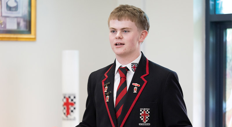 Student in the classroom at Xavier College Llandilo