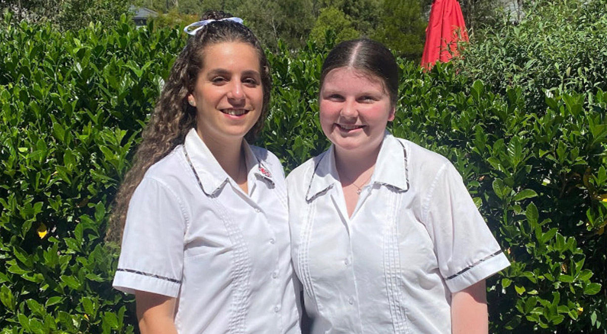 Xavier Catholic College Llandilo students Stephanie Galea and Lucy Keene