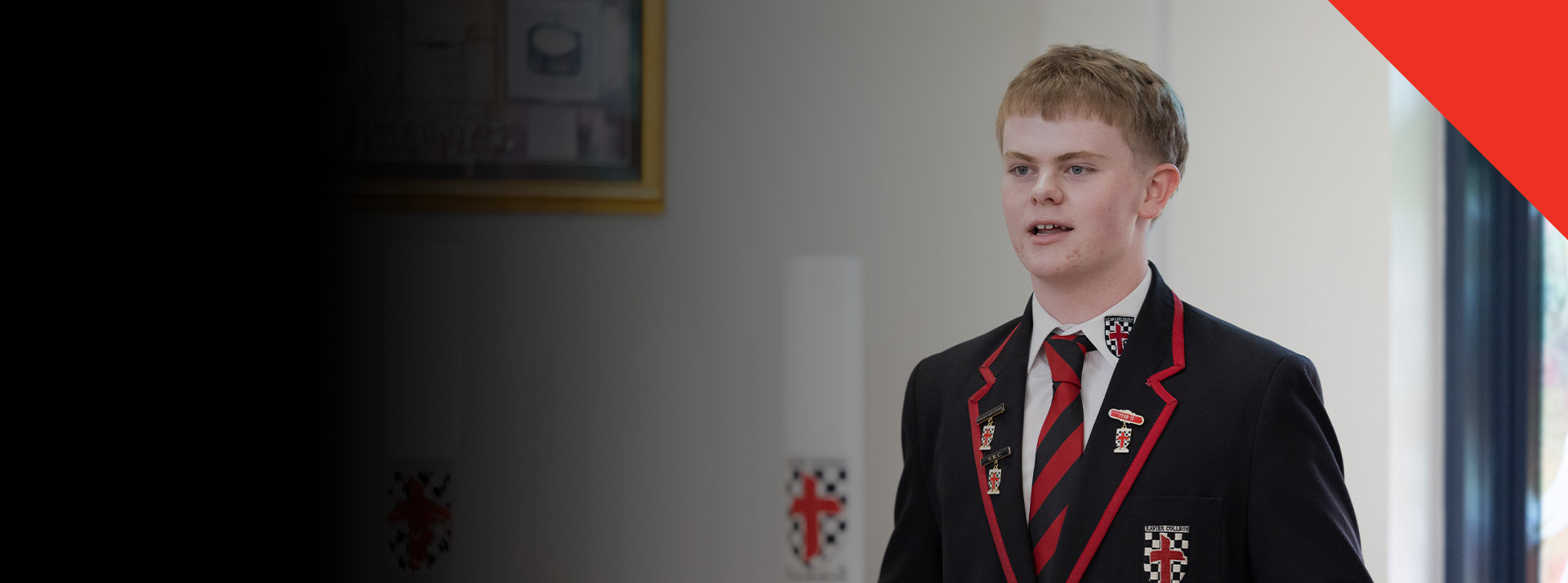 Student in the classroom at Xavier College Llandilo