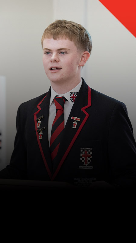 Student in the classroom at Xavier College Llandilo